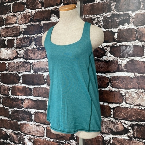 Lululemon Tank Top Women's 8 Green Sleeveless Athletic Built-in Bra - Picture 5 of 13